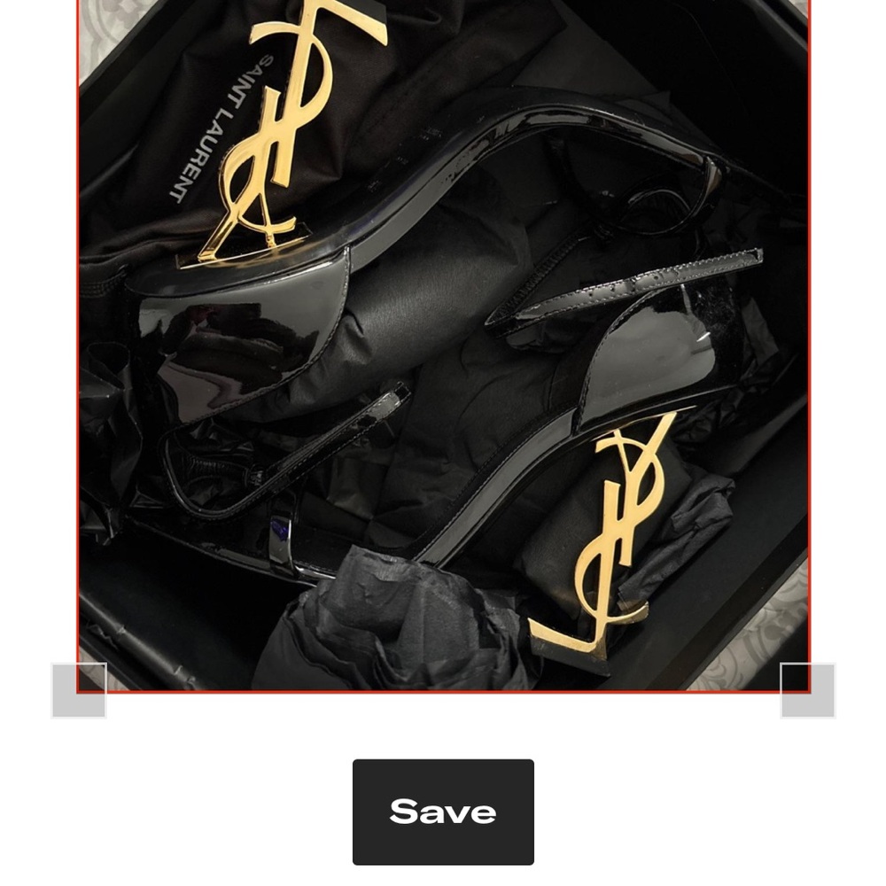 Saint Laurent Black and Gold Heel